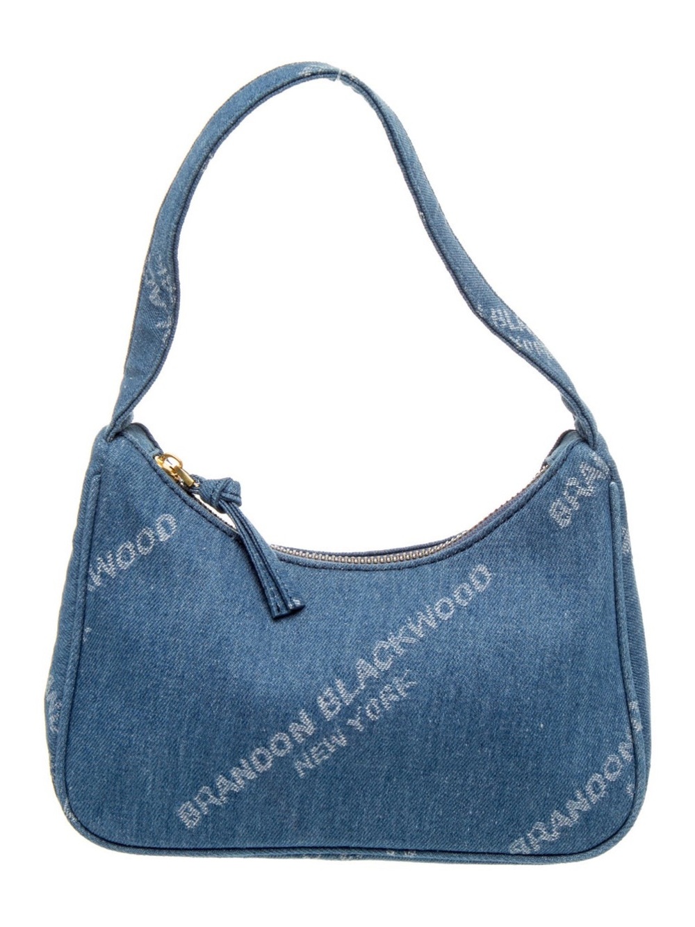 Brandon Blackwood Denim Logo Shoulder Bag in Blue